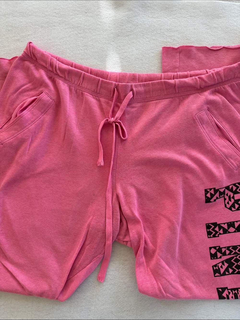 PINK Victoria's Secret Pink Track Joggers with Black Logo - Picture 4 of 6